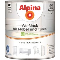 Weisslack für Möbel und Türen extra matt 0,75 Ltr. - Alpina von Alpina