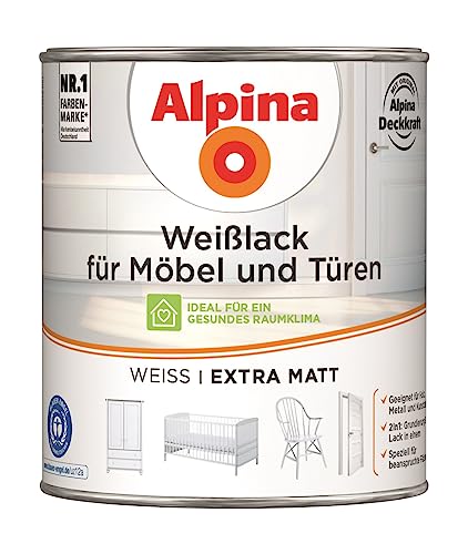 Alpina Weißlack für Möbel und Türen 750ml extra matt von Alpina