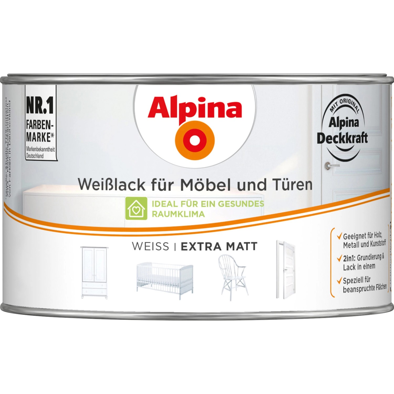 Alpina Weißlack für Möbel & Türen matt 300 ml von Alpina