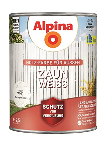 Alpina Zaun-Weiß 2,5 Liter seidenmatt von Alpina