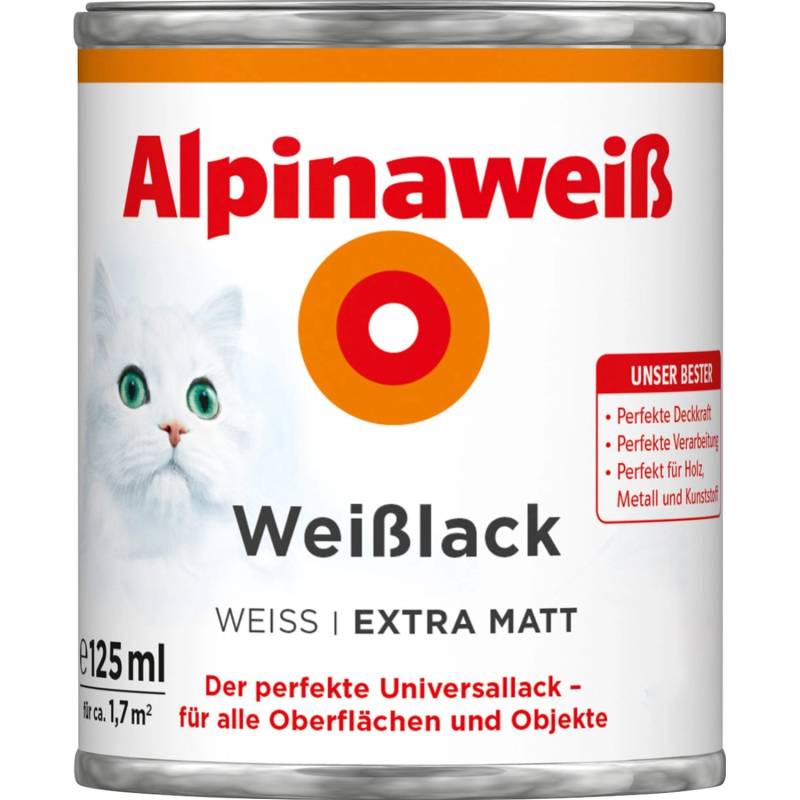 Alpinaweiß Weißlack extra matt 125 ml von Alpina