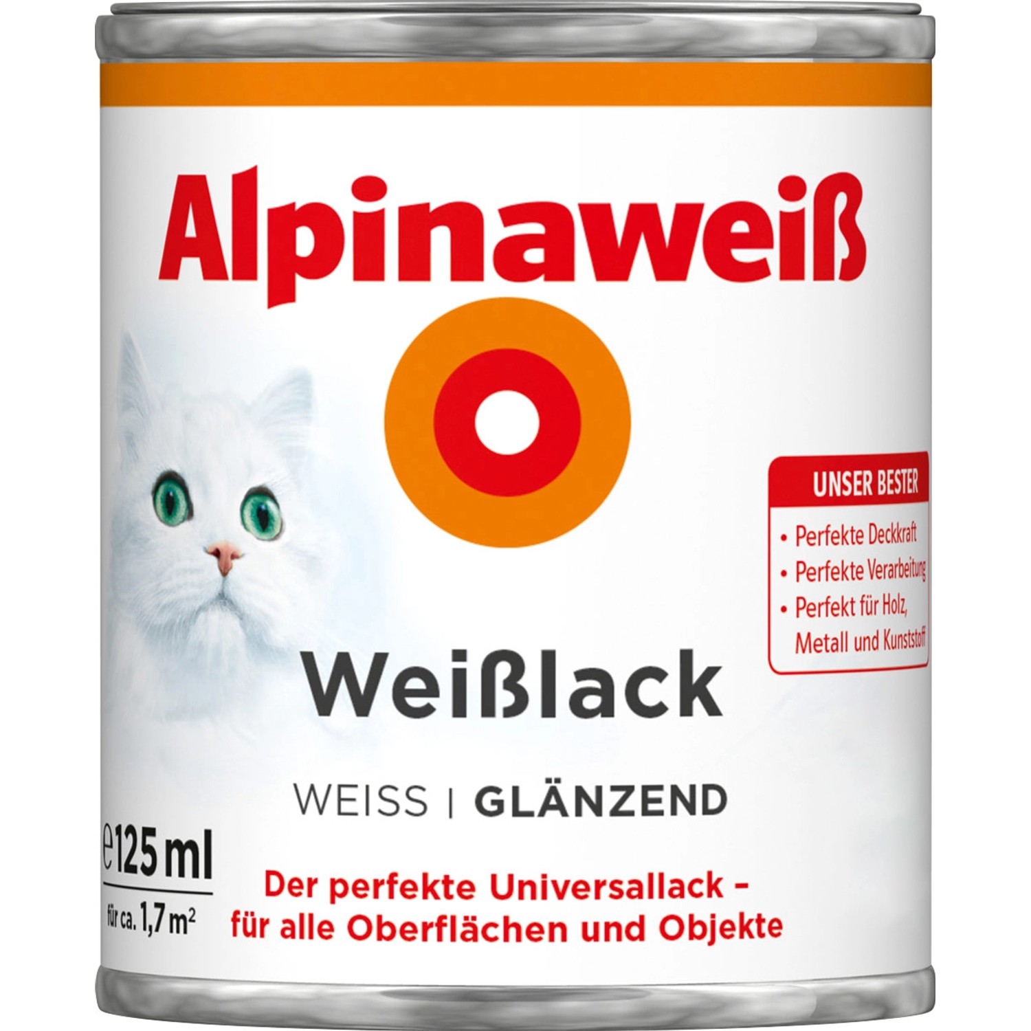 Alpinaweiß Weißlack glänzend 125 ml von Alpina