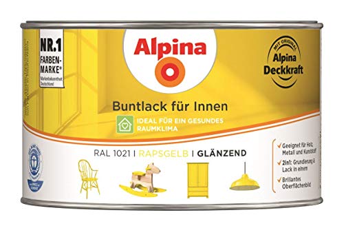 Buntlack für Innen - RAL1021-300ml - Rapsgelb - glänzend von Alpina