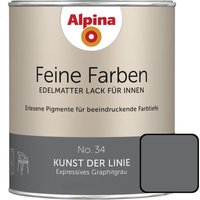 Feine Farben Lack No. 34 Kunst der Linie graphitgrau edelmatt 750 ml Buntlacke - Alpina von Alpina