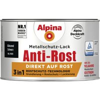 Metallschutz-Lack Anti-Rost 300 ml schwarz glänzend Metallack Schutzlack - Alpina von Alpina