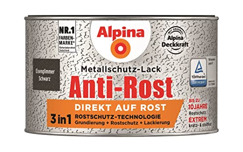 Alpina Metallschutzlack Anti-Rost Eisenglimmer Schwarz 300ml von Alpina