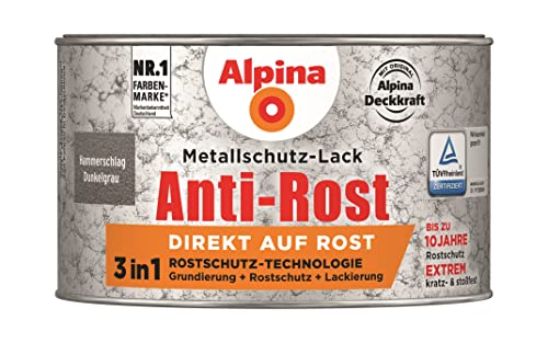 Alpina Metallschutzlack Anti-Rost Hammerschlag Dunkelgrau 300ml von Alpina