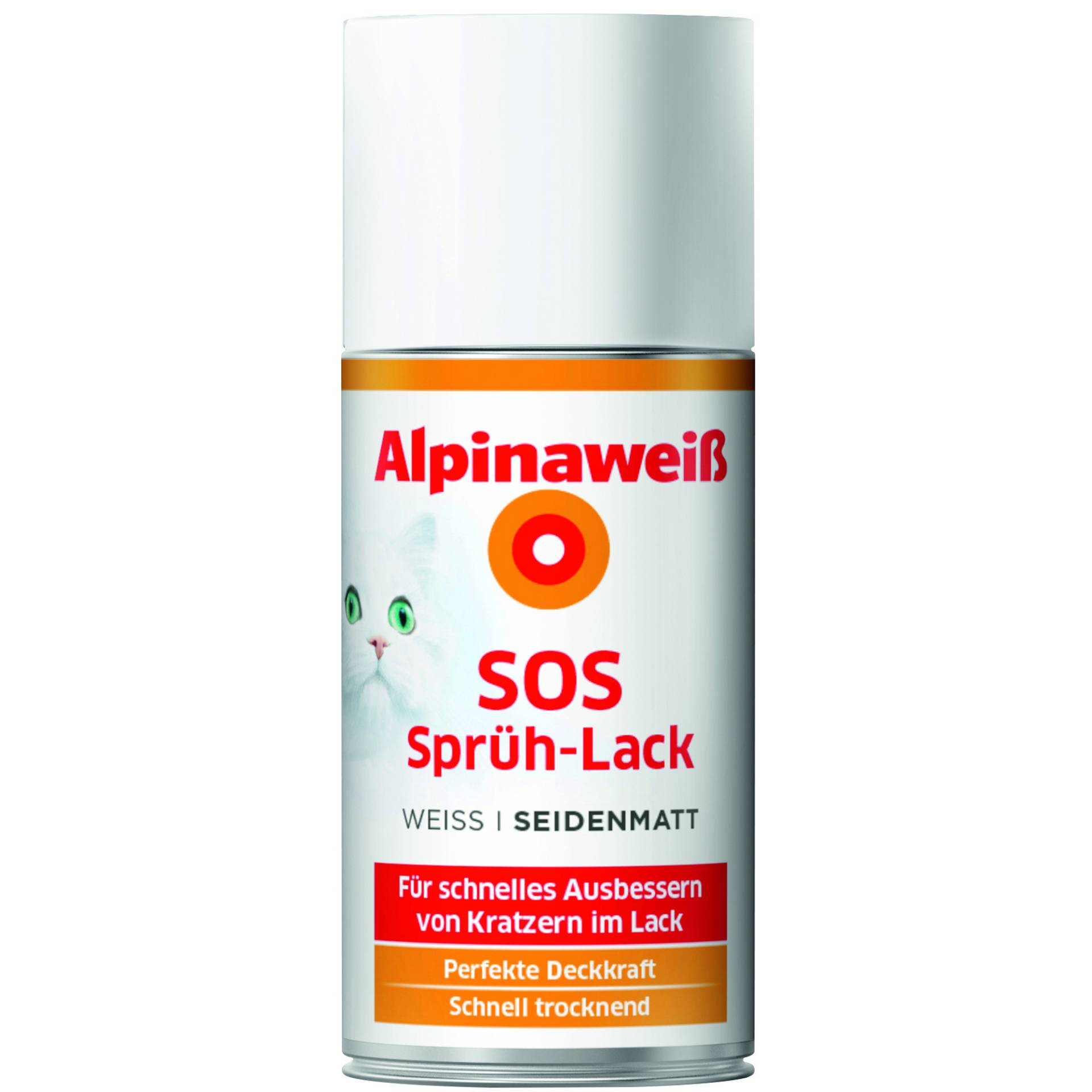 SOS-Sprühlack 'Alpinaweiß' seidenmatt 150 ml von Alpina