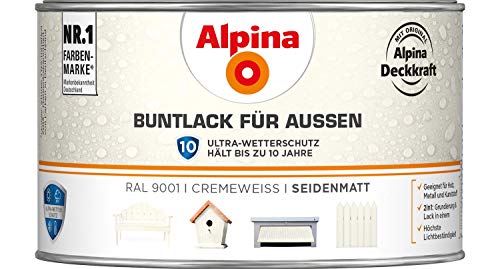 Set: Buntlack für Außen Cremeweiß Glänzend 300 ml (2) von Alpina