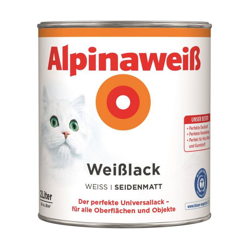 Weißlack 'Alpinaweiß' seidenmatt 2 l von Alpina