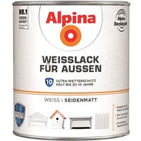 Alpina - Weißlack für Außen 2 l weiß seidenmatt Lack Acryllack Holzlack von Alpina