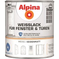 Weisslack für Fenster und Türen seidenmatt 0,75 Ltr. - Alpina von Alpina
