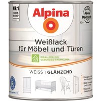 Alpina - Weißlack für Möbel und Türen 2 l weiß glänzend Lack Möbellack Türenlack von Alpina