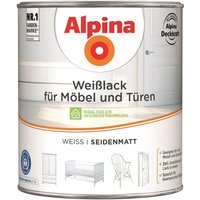 Alpina - Weißlack für Möbel und Türen 2 l seidenmatt von Alpina