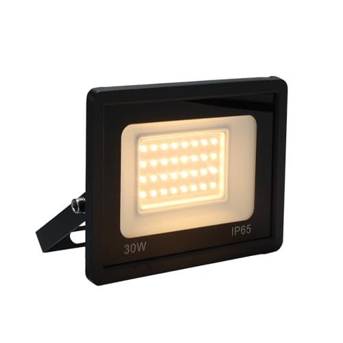 Alpinaluz LED-Strahler für den Außenbereich, 30 W, 2850 lm, IP65, warmes Licht 3000 K, Winkel 120 °, verstellbare Halterung, Aluminiumgehäuse mit integriertem versiegeltem Treiber und CRI 80-LED-Chips von Alpinaluz