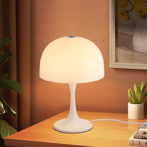 Alpinaluz Medusa Moderne Tischleuchte, 3 Lichter G9, weißer Metallsockel, Acryl-Schirm mit hoher Lichtdurchlässigkeit, elegantes Design für Schlafzimmer, Schreibtisch oder Nachttisch von Alpinaluz