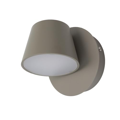 Alpinaluz Moderne LED Wandleuchte aus Aluminium in grau - zylindrisches Design schwenkbar - sanfte Beleuchtung ohne Blendung - für Schlafzimmer, Flur oder Wohnzimmer von Alpinaluz