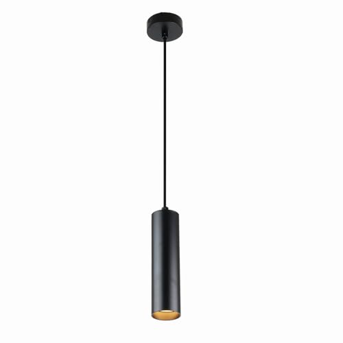 Alpinaluz Pendelleuchte aus Aluminium, röhrenförmig, modernes und minimalistisches Design, 20 cm mit GU10-Sockel und Textilkabel von 120 cm (schwarz) von Alpinaluz