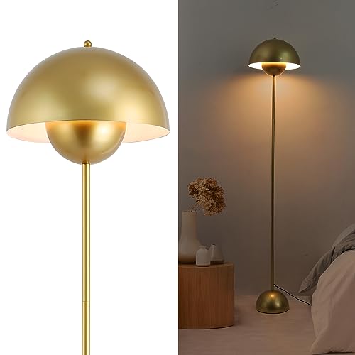 Alpinaluz Stehleuchte mit gewölbtem Parabolschirm: Klassisch, modern und nordisch, ideal für Wohnzimmer und Esszimmer mit E27-Sockel (Gold) Alpinaluz Stehleuchte mit gewölbtem Parabolschirm: Klassisch, modern und nordisch, ideal für Wohnzimmer und Esszimmer mit E27-Sockel (Gold) von Alpinaluz