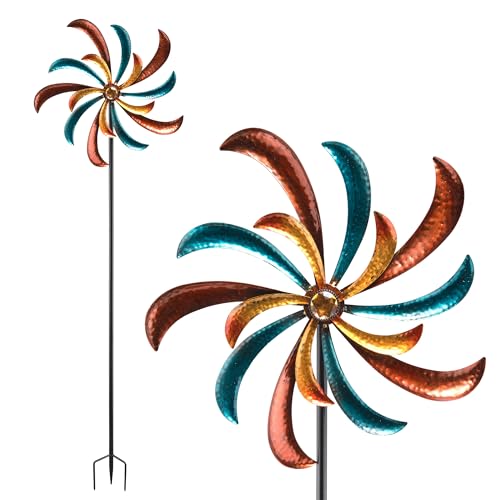 Alpine Corporation SLL1874 Windmühle, Gebogene Klinge, Kinetischer Spinner, für den Außenbereich, 64 cm hoch, Mehrfarbig Alpine Corporation SLL1874 Windmühle, Gebogene Klinge, Kinetischer Spinner, für den Außenbereich, 64 cm hoch, Mehrfarbig von Alpine Corporation