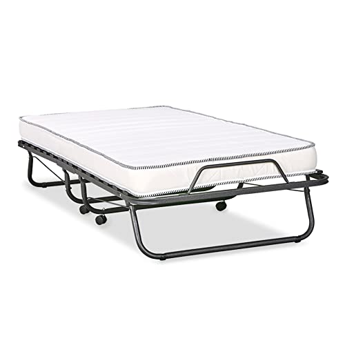 Alpine Plus Migliore Klappbett - Klappmatratze 90x200 - Gästebett klappbar in Grau – Gästematratze klappbar mit Metallgestell von Alpine Plus