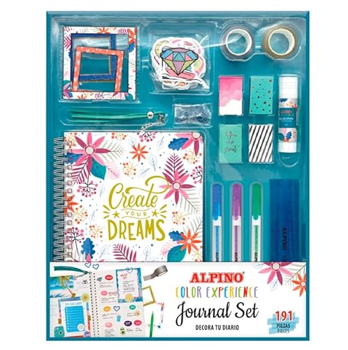 ALPINO - Journal Set Alpino | Alles, was du brauchst, um dein Tagebuch oder Planer zu gestalten, zu dekorieren und zu organisieren | Enthält 191 Teile | Organisation und Kreativität | Komplettes Set von Alpino