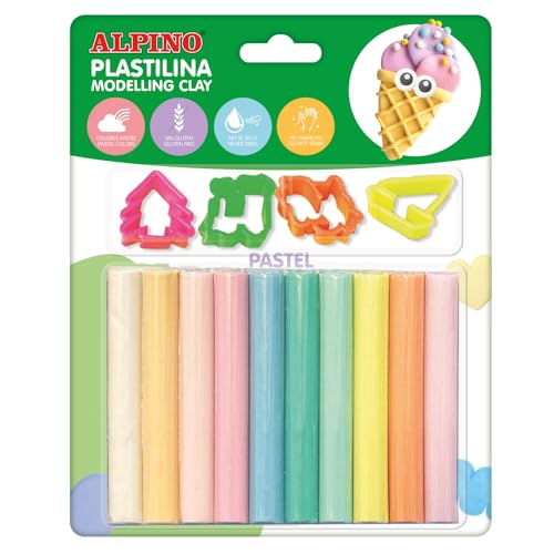 Alpino - Pastellknete | Set mit 24 Einheiten | Ideal für Bastelarbeiten und Kreative Projekte | Sanfte und Fröhliche Farben | Künstlerische Kreativität | Premium Qualität von Alpino