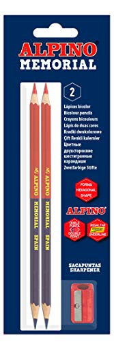 Alpino le000018 – Pack von 2 Stifte Memorial und Spitzer, Rot und Blau von Alpino