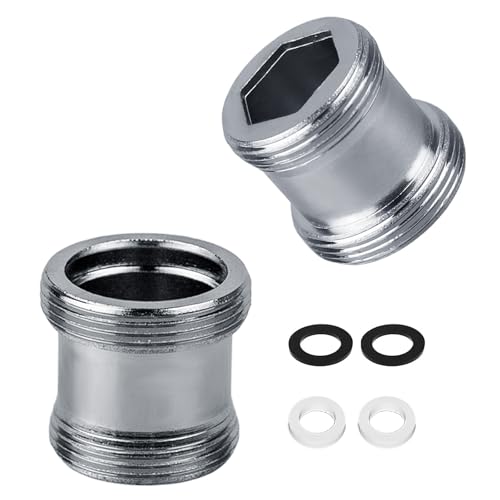 2er-Pack Wasserhahn Adapter M16 auf M22 - Gewindeadapter für Außengewinde M16 und M22, ideal für Luftsprudler und Waschbecken von Alppihym
