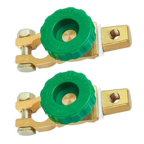 Alppihym 2er-Pack Batterietrennschalter 12V - Zuverlässiger Hauptschalter für Auto, Boot und mehr - Batterieschalter aus verkupferter Zinklegierung, Batteriehauptschalter mit Korrosionsschutzpad 400A Alppihym 2er-Pack Batterietrennschalter 12V - Zuverlässiger Hauptschalter für Auto, Boot und mehr - Batterieschalter aus verkupferter Zinklegierung, Batteriehauptschalter mit Korrosionsschutzpad 400A von Alppihym