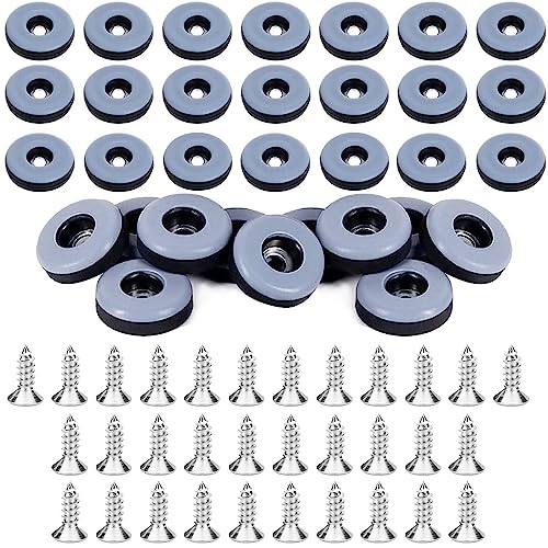 Teflongleiter zum Schrauben - Runde Teppichgleiter 32er Set für Möbel, Schwarz, 22mm - Stuhlgleiter für Teppich mit Filzgleitern und Nagel, Möbelpolster - Stuhlbeinschoner aus Kunststoffgleitern Teflongleiter zum Schrauben - Runde Teppichgleiter 32er Set für Möbel, Schwarz, 22mm - Stuhlgleiter für Teppich mit Filzgleitern und Nagel, Möbelpolster - Stuhlbeinschoner aus Kunststoffgleitern von Alppihym