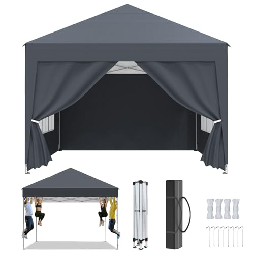 Alpstorm Pavillon 3x3M Pop-up Faltpavillon Wasserdicht Stabil UV-Schutz Höhenverstellbar Partyzelt Garten Outdoor Camping Zelt mit Tragetasche Zeltgarage Ideal für Gartenpartys, Anthrazit Alpstorm Pavillon 3x3M Pop-up Faltpavillon Wasserdicht Stabil UV-Schutz Höhenverstellbar Partyzelt Garten Outdoor Camping Zelt mit Tragetasche Zeltgarage Ideal für Gartenpartys, Anthrazit von Alpstorm