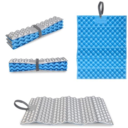 Alpteq® RastPlatz Sitzkissen faltbar – Outdoor-Thermomatte für Garten, Camping & Freizeit, wasserdicht, isolierend & Ultraleicht, Sitzmatte ideal für Rucksack & Stuhl (Tube Pack | Blau | Einzeln) von Alpteq