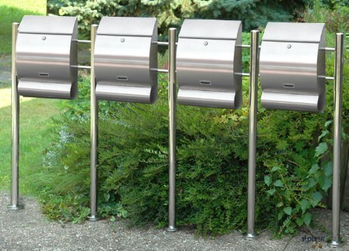 Edelstahl-Standbriefkasten EMO 1er, 2er, 3er oder 4er (EMO 4er) von Alpuna