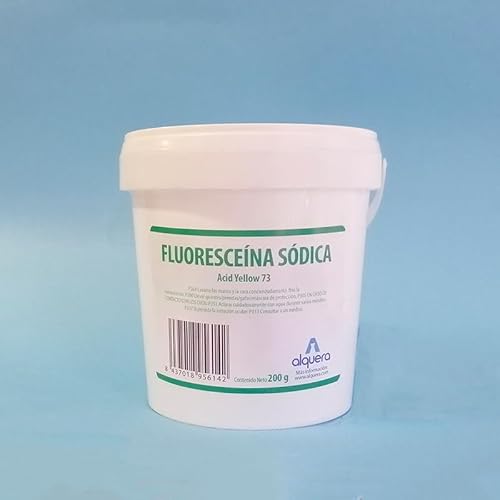 Fluorescein Dinatriumsalz. Uranin. Acid Yellow 73 (200g) von Alquera