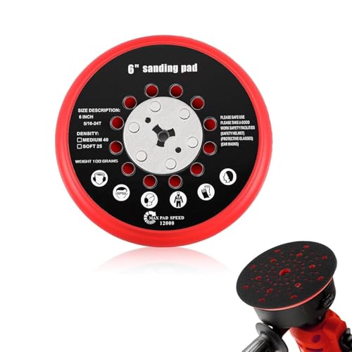 Alrens 2608900007 150mm Multiloch Schleifteller für Bosch GET 75-150 GEX 34-150 GEX 40-150, Kompatibel mit M8 Exzenterschleifern, KlettStützteller 6 Zoll 150mm 72 Löcher Ersatzteil für BOSCH RSM6045 von Alrens