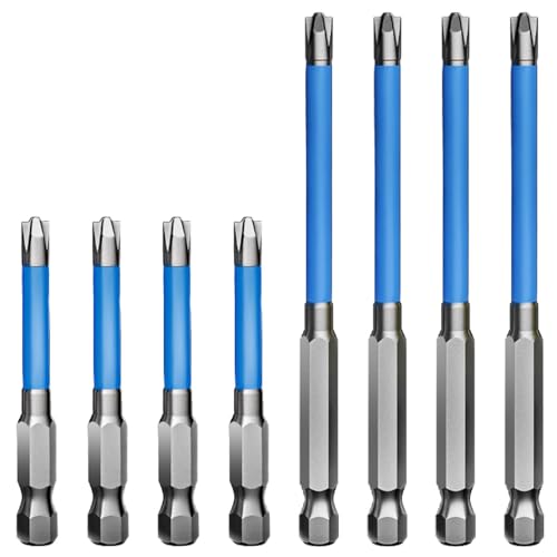 Alrens 8 Stück Schraubendreher Bit Set 65 mm und 110 mm Bits für Elektriker Elektrischer Kreuz und Schlitzschraubendreher Starkes Magnetisches Anti Rutsch Spezial Demontagewerkzeug aus Legiertem Stahl von Alrens