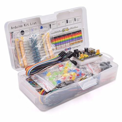 Alrens Scholar Electronic Components Starter Kit mit Steckbrett, Potentiometer, Leistungsmodul, Widerstand, Kondensator, Lernkit, kompatibel von Alrens