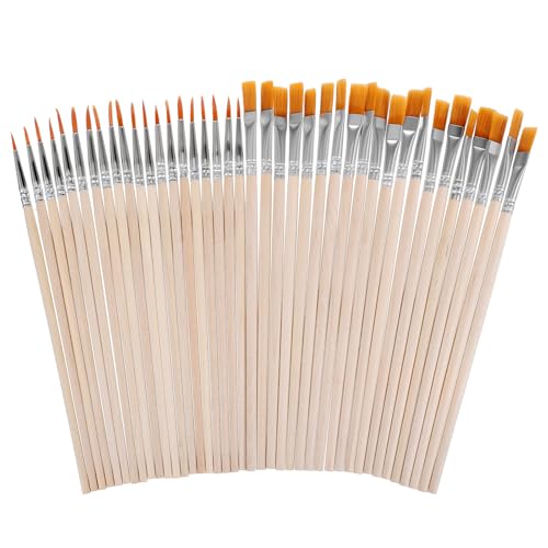 40 Stück Pinsel Set - 20 Flache Pinsel und 20 Stück Runde Kleine-Pinsel Malen für Kunstmalerei und Details Körper Gesicht Felsen Leinwand Gemälde Liebhaber 40 Stück Pinsel Set - 20 Flache Pinsel und 20 Stück Runde Kleine-Pinsel Malen für Kunstmalerei und Details Körper Gesicht Felsen Leinwand Gemälde Liebhaber von Alrhso