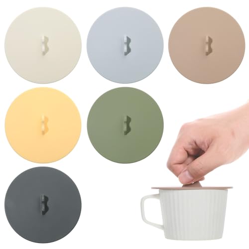 6 Stücke Silikon Deckel Wiederverwendbarer Anti Staub Bunt Glasabdeckung Trinkglas Silikondeckel für Tasse Kaffee Trinkgläser Mug Bierkrug(10 cm) von Alrhso