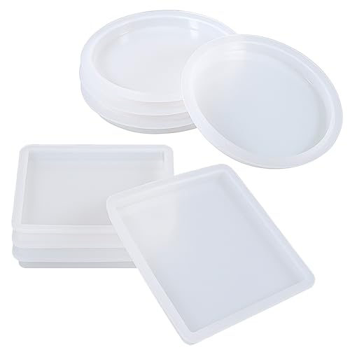 Alrhso 8 Stück Silikonformen Epoxidharz Tablett Runde und Quadratische Silikonformen Gießformen Epoxid Formen für DIY Teetablett Obsttablett Kunsthandwerk Haus Dekoration Alrhso 8 Stück Silikonformen Epoxidharz Tablett Runde und Quadratische Silikonformen Gießformen Epoxid Formen für DIY Teetablett Obsttablett Kunsthandwerk Haus Dekoration von Alrhso
