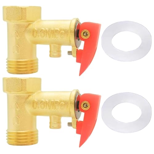 Alriedy 2er-Set Sicherheitsventil 1/2 Zoll – 0,8 MPa Messing Überdruckventil für Boiler & Heizung | 1/2" IG x 1/2" AG mit Dichtungen | Rückschlagventil & Druckbegrenzer in Einem | Für Warmwasserbereit Alriedy 2er-Set Sicherheitsventil 1/2 Zoll – 0,8 MPa Messing Überdruckventil für Boiler & Heizung | 1/2" IG x 1/2" AG mit Dichtungen | Rückschlagventil & Druckbegrenzer in Einem | Für Warmwasserbereit von Alriedy