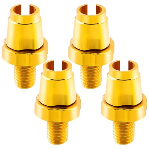 Alriedy 4 Stück Bremshebel Einstellschraube M7 Brake, Bremszug Einstellschraube für Fahrrad Bremsgriff, Aluminiumlegierung, Ideal für Bremshebel Anpassung (Golden) von Alriedy