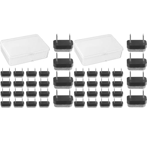 Alriedy 50 Stück Rechteckige Möbelgleiter Filzgleiter 30mm×18mm – Quadratisch Selbstklebende Stuhlgleiter Bodenschoner Nagelgleiter mit Weichem Filz Kratzschutz Möbelschutz für Möbelfüße, mit 2 Box von Alriedy