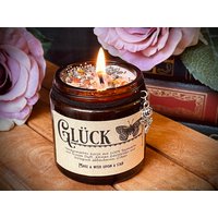 Handgemachte Sojakerze Glück, Duftkerze Aus Reinem Sojawachs, Apothekerglas, 120 Ml, Hübsches Geschenk, Soy Wax, Wellness - Gothic Handgemachte Sojakerze Glück, Duftkerze Aus Reinem Sojawachs, Apothekerglas, 120 Ml, Hübsches Geschenk, Soy Wax, Wellness - Gothic von Alrunalovelace