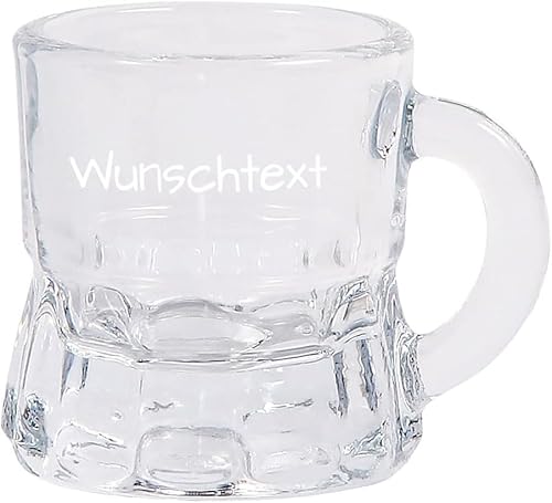 Alsino 1 Personalisiertes Schnapsglas mit Henkel 2 cl Shotgläser Pinnchen Wunschtext Glas 2cl personalisiert Shotglas Name oder Text von Alsino