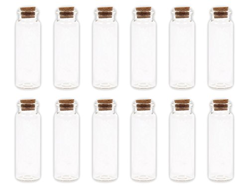 Alsino 20 Stück Leere Mini Glasfläschchen Schnapsflaschen Gewürzgläser mit Korken, 2 x 7 cm, 14 ml, Pflanzensamen, Gewürzdose, Hochzeitsgeschenk, Deko-Accessoire, GF-04 von Alsino