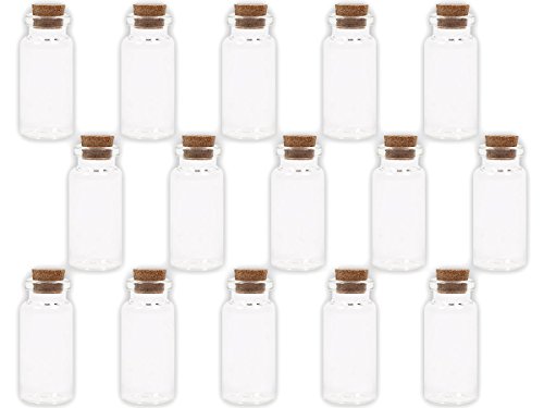 Alsino 40 Stück Glasfläschchen Hochzeit mit Korken GF-02 Set Leere Mini Glas Flaschen S, Schnapsflaschen Sandfläschchen, bitte die Maße genau beachten von Alsino