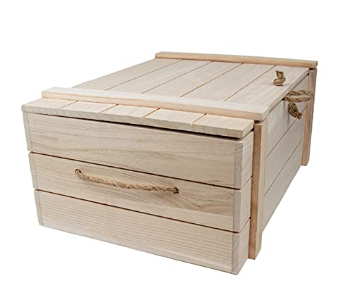 Alsino Holzboxen - Set mit Deckel Holzkisten Aufbewahrungsboxen in verschiedenen Größen, Größe wählen:HB-007 A von Alsino