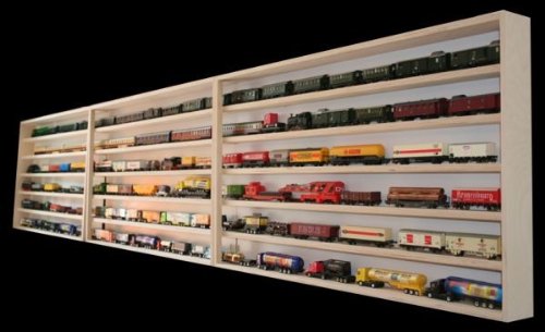 Alsino Modelleisenbahn Vitrine Austellungskasten Setzkasten mit Scheiben Hängevitrine Eisenbahn 3 Meter breit Regal mit Nuten für Spur HO H0 3E13ALRM von Alsino